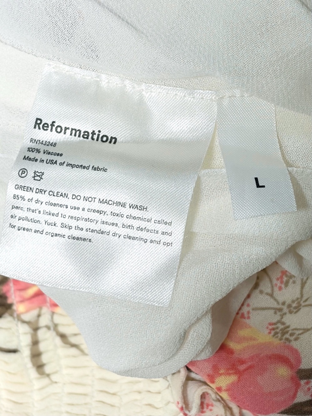 NWOT Reformation Inka Floral Smocked Midi Dress in Leila | Size L - Picture 7 of 12